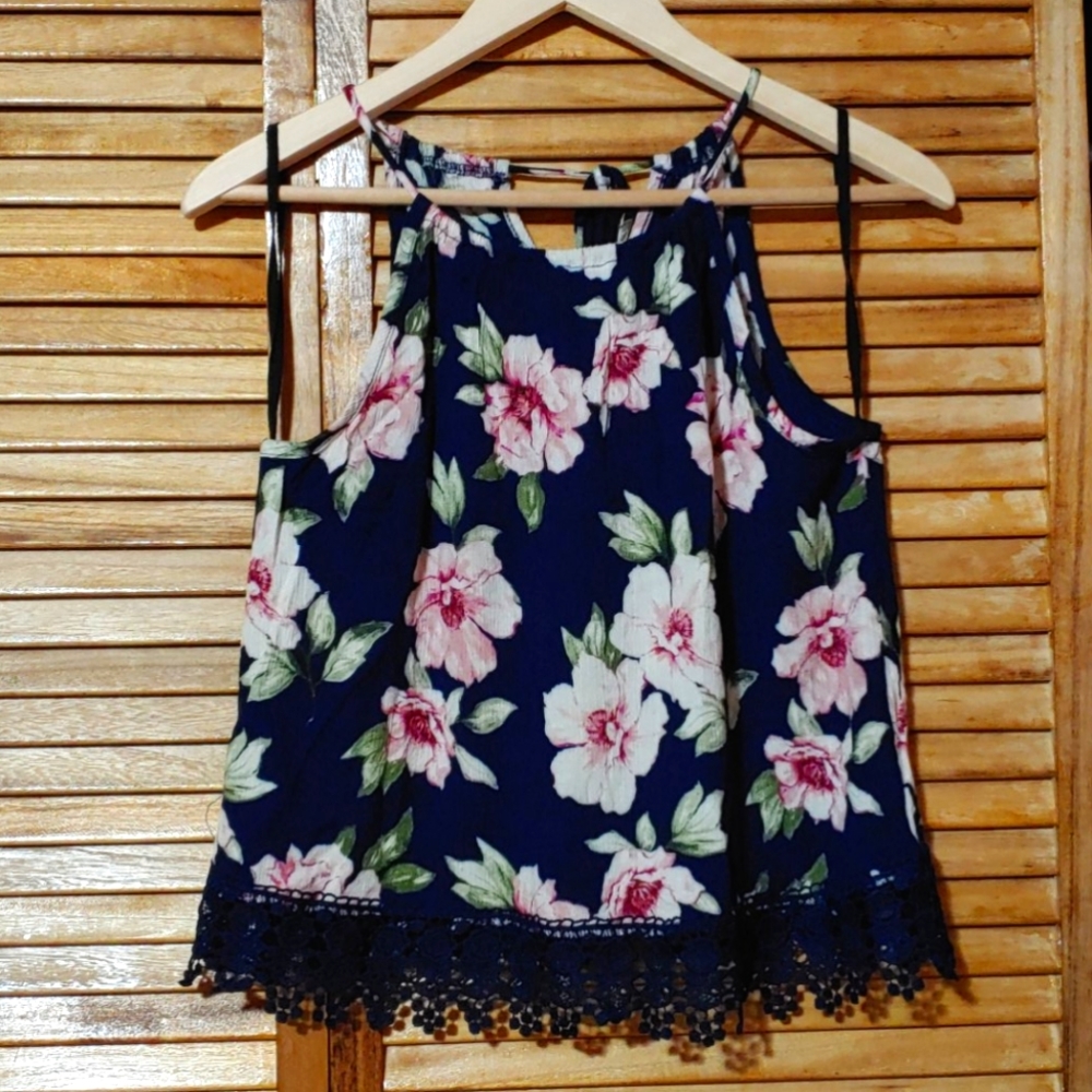 Adjustable floral tank top